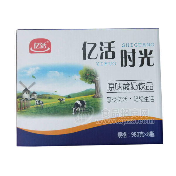 亿活 亿活时光 原味酸奶饮品 980gx8瓶