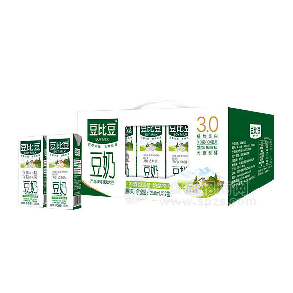 豆比豆植物蛋白飲料豆奶250mlx12盒