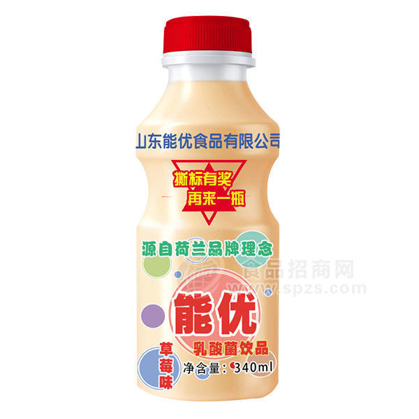 能優(yōu)乳酸菌飲品乳飲料草莓味340ml