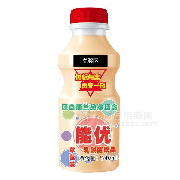 能優(yōu) 乳酸菌飲品乳飲料草莓味340ml