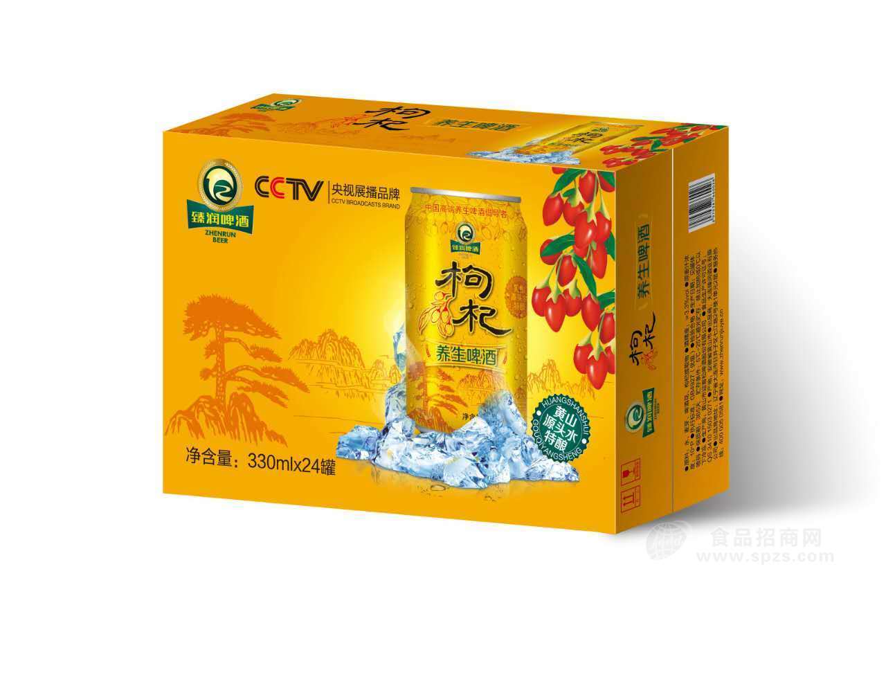 臻潤枸杞養(yǎng)生啤酒330mlx24罐