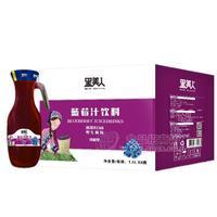 黑美人 蓝莓汁 果汁饮料1.5Lx6瓶