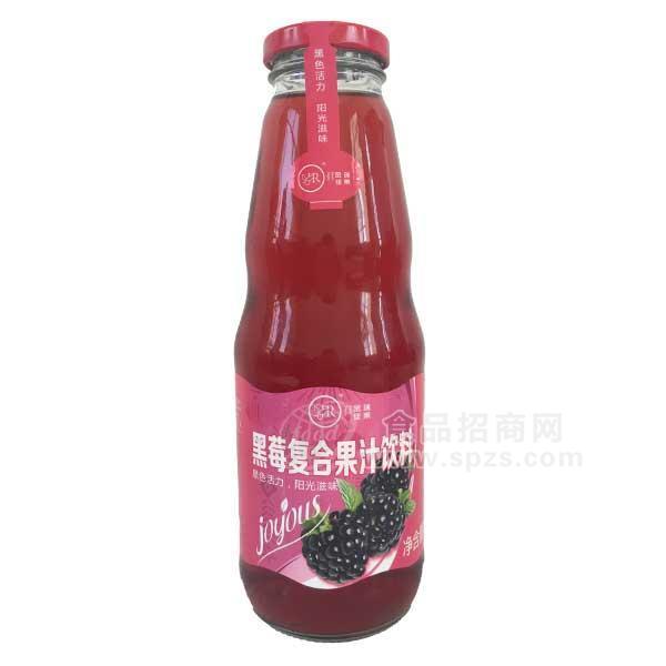 金瑞佳果黑莓復合果汁飲料1L 玻璃瓶黑莓汁飲料