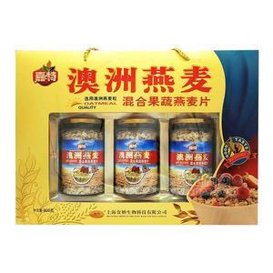 嘉特 澳洲燕麥混合果蔬燕麥片沖調(diào)禮盒900g