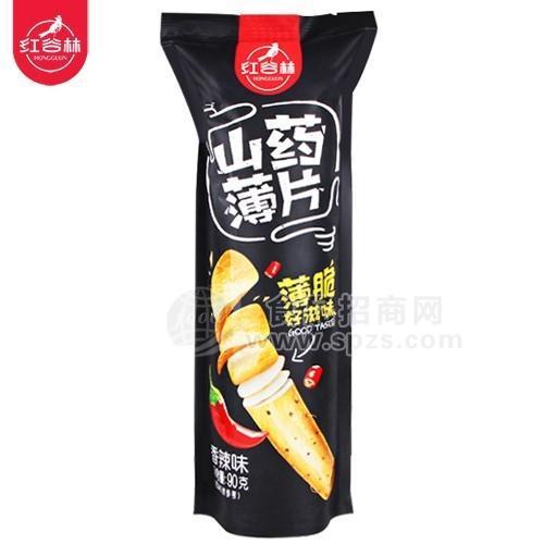 紅谷林食品 山藥薄片 香辣味90g  膨化食品