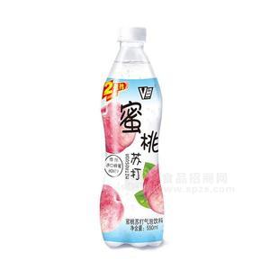 V田蜜桃苏打蜜桃苏打气泡饮料550ml