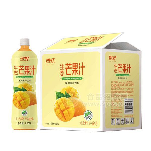 ·明好生态芒果汁果肉果汁饮料1.25Lx6瓶 