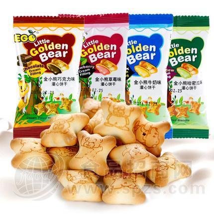 EGO散装小熊饼 巧克力味灌心饼干