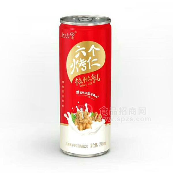 上山果六个烤仁核桃乳植物蛋白饮料240ml