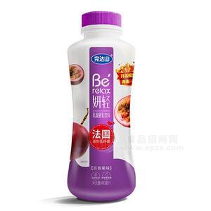 完達(dá)山妍輕乳酸菌飲料 乳飲料 百香果味400ml 瓶裝乳酸菌法國植物乳桿菌