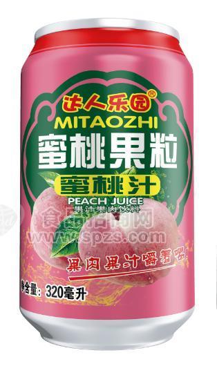 達人樂園蜜桃果粒蜜桃汁320ml