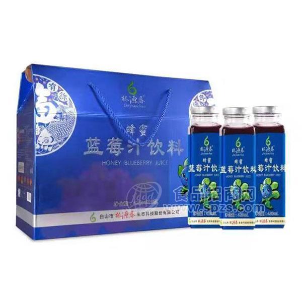 ·林源春蜂蜜蓝莓汁饮料420mlx8瓶 