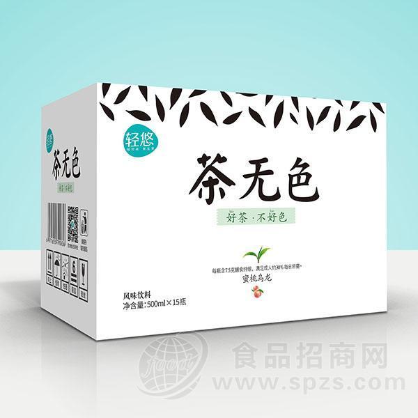 ·轻悠茶无色蜜桃乌龙膳食纤维风味饮料  500mlx15瓶 