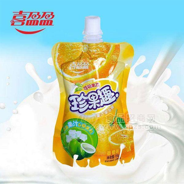 ·喜盈盈珍果趣果汁果冻膜香橙味150g 