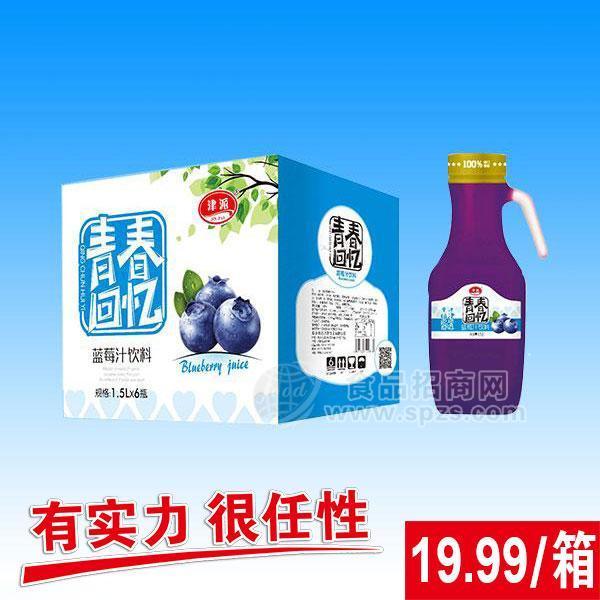 津派 青春回忆 蓝莓汁果汁饮料1.5Lx6瓶