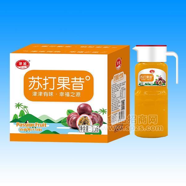 津派苏打果昔 百香果汁饮料1Lx6瓶