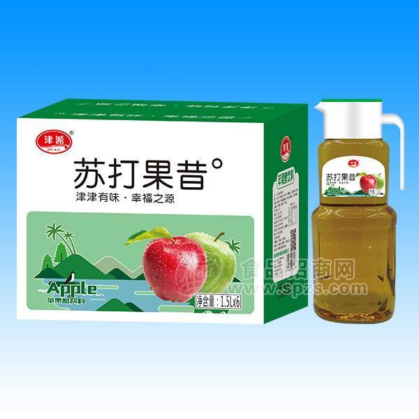 ·津派苏打果昔 苹果汁饮料1.5Lx6瓶 
