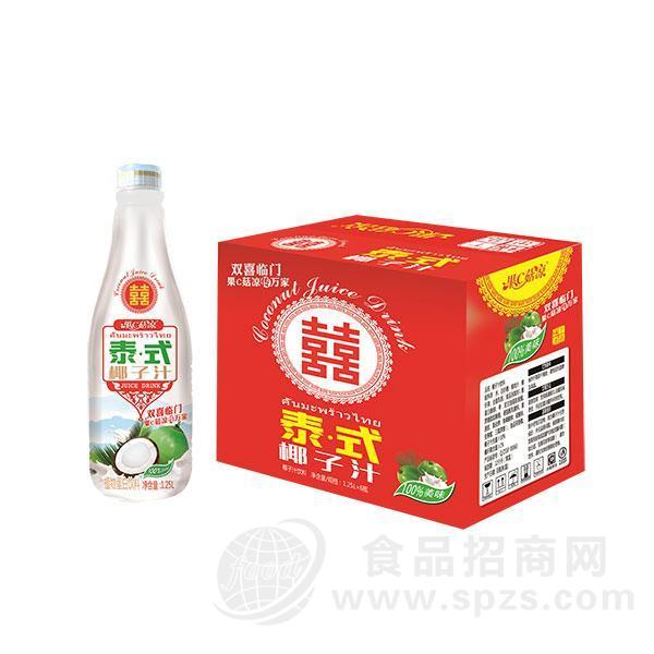 ·双喜临门泰式椰子汁饮料植物蛋白饮料1.25Lx6瓶 