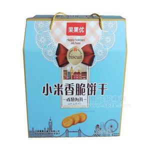 果果优小米香脆饼干烘焙食品礼盒装香葱海苔味