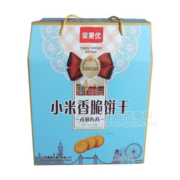 ·果果优小米香脆饼干烘焙食品礼盒装香葱海苔味 