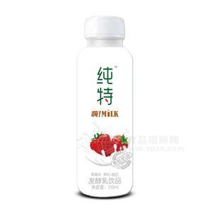 純特發(fā)酵乳飲品草莓味酸奶果粒+酸奶果粒奶昔310ml