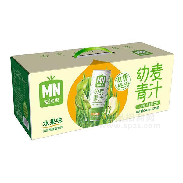 爱沐恩幼麦青汁小麦幼叶植物饮料水果味240mlx12罐