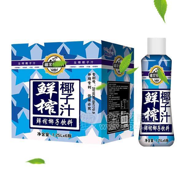 椰果生榨椰子汁飲料植物蛋白飲料1.25Lx6瓶