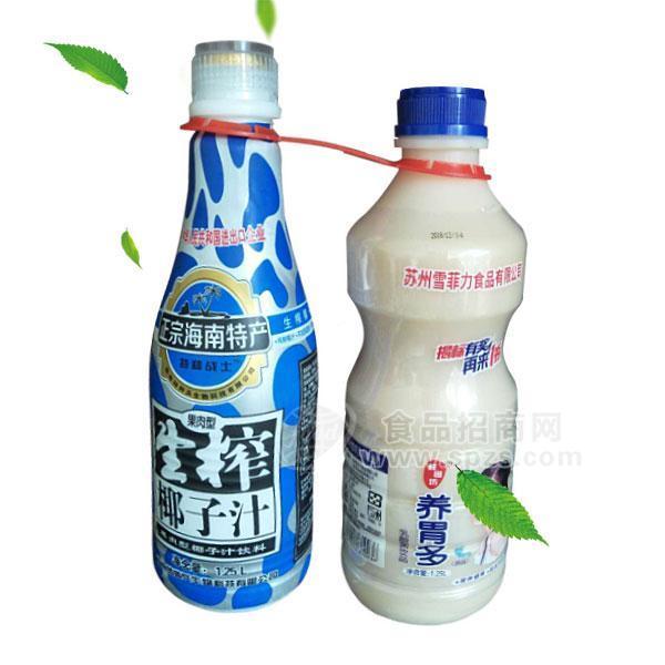 椰果特種椰汁正宗海南特產(chǎn)生榨椰子汁植物蛋白飲料1.25L+乳酸菌飲品1.25