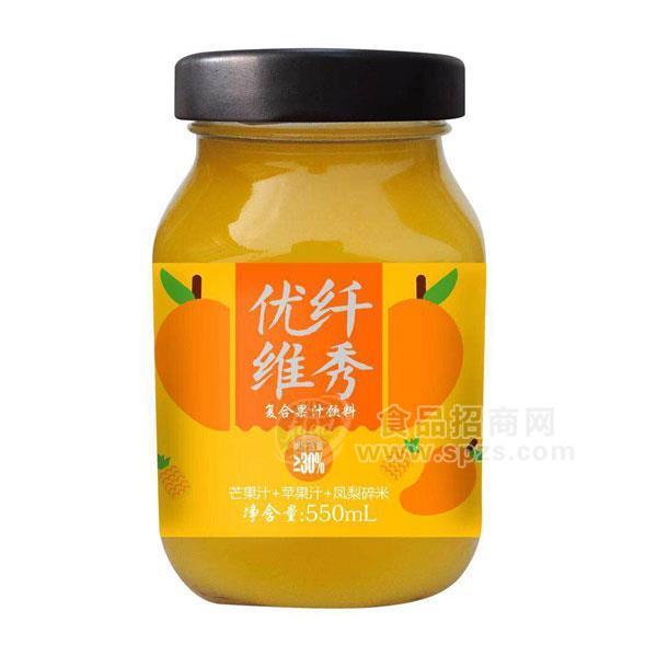爱上引复合果汁饮料芒果汁+苹果汁+凤梨碎米550ml