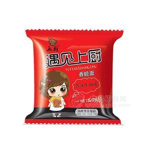 遇见上厨香辣牛肉味香脆面油炸型方便面56g