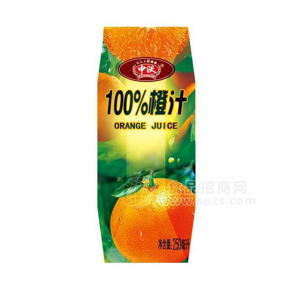 中沃橙子汁味果汁飲料250ml