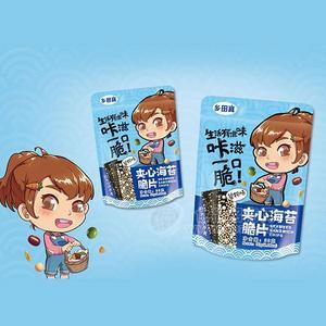 乡田真夹心海苔脆片谷物味休闲食品30g