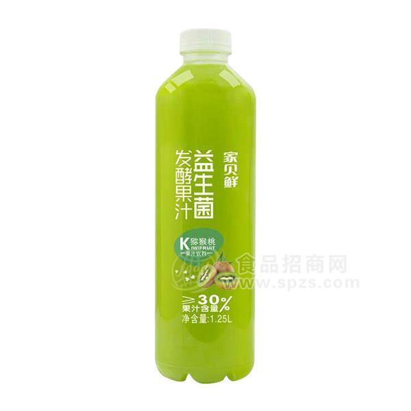·家贝鲜益生菌发酵果汁饮料猕猴桃味1.25L 