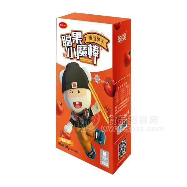 ·聪果小魔棒 棒型饼干番茄口味烘焙食品50g 