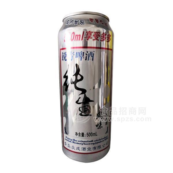 ·锐青啤酒纯生风味 熟啤酒500ml 
