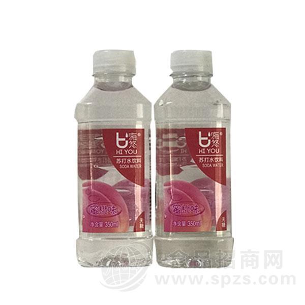 嗨悠苏打水饮料蜜桃味无糖350ml