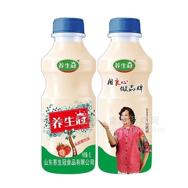 养生冠草莓味乳酸菌饮品1l