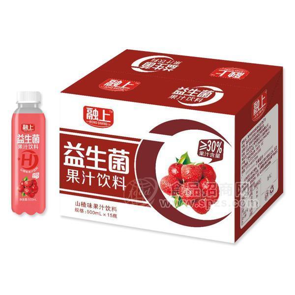 融上山楂味益生菌發(fā)酵果汁飲料箱裝500mlx15瓶