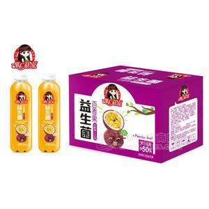 果C菇凉益生菌百香果发酵果汁饮料塑料瓶装500mlx15瓶