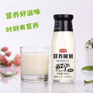 營養(yǎng)時(shí)刻 玻璃瓶酸奶 原味味發(fā)酵型酸奶飲品 300ml*12瓶 可供餐飲 蛋糕店