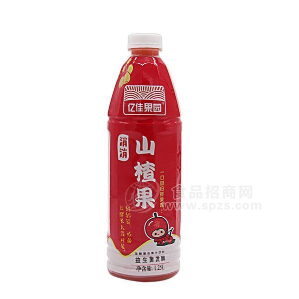 亿佳果园山楂果益生菌发酵复合果汁饮料1.25L
