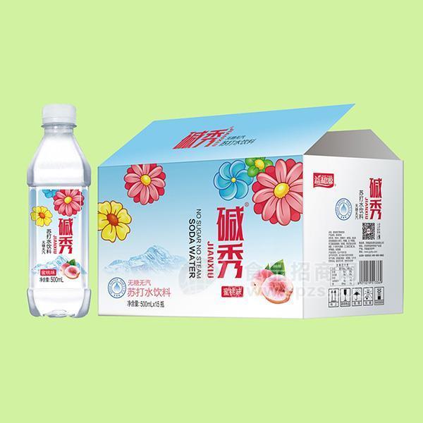 碱秀蜜桃味无糖无汽苏打水500mlx15瓶
