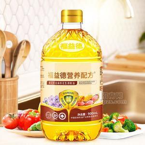 福益德物理壓榨花生油亞麻籽油葵花籽油食用調(diào)和油900ml