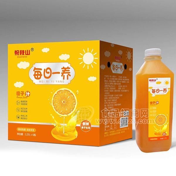 祝枝山每日一養(yǎng)橙子汁果汁飲品1.25Lx6瓶