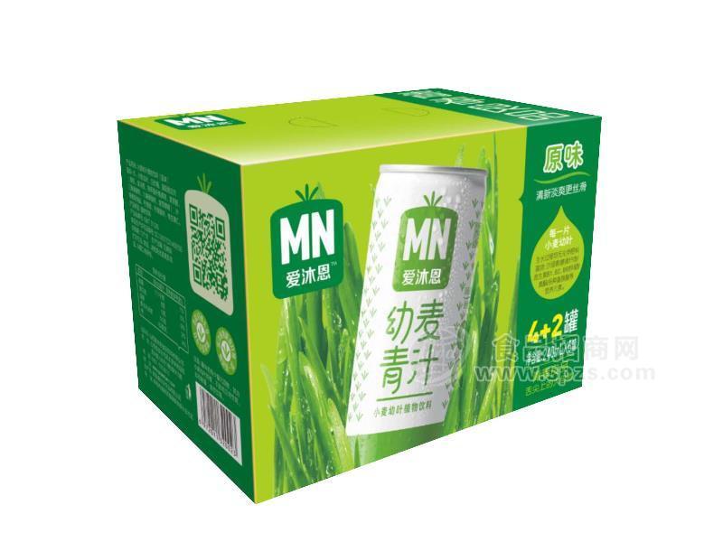 ·爱沐恩小麦幼叶植物饮料幼麦青汁饮料原味240mlx6罐 