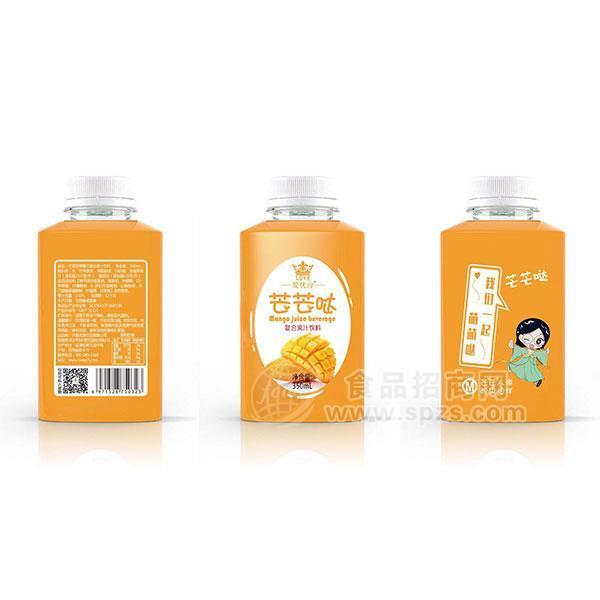 ·爱优淳芒芒哒芒果汁 复合果汁饮料 350ml三角瓶招商 