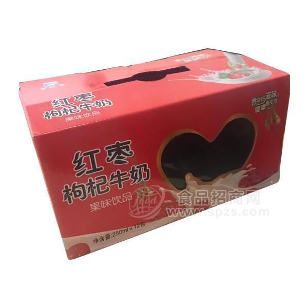 红枣枸杞牛奶果味饮品250mlx12包