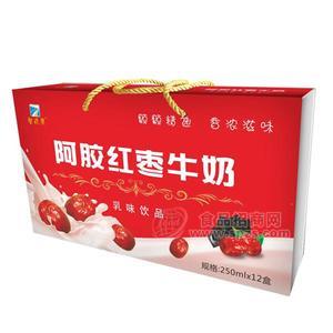 阿胶红枣牛奶乳味饮品250mlx12盒