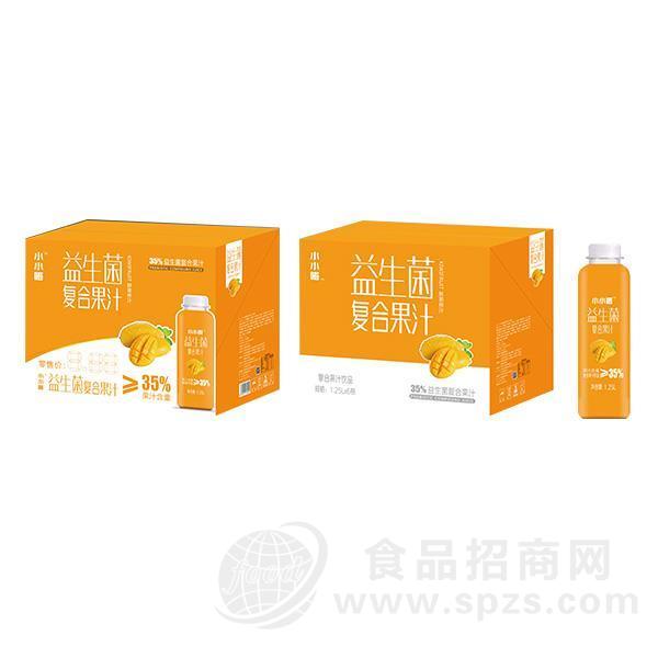 小小嗒益生菌复合果汁饮料招商芒果味鲜果榨汁1.25Lx6瓶