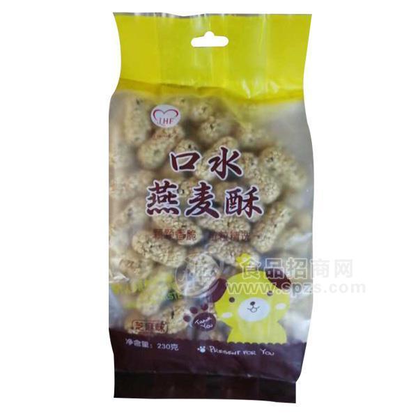 口水燕麦酥 芝麻味休闲食品230g